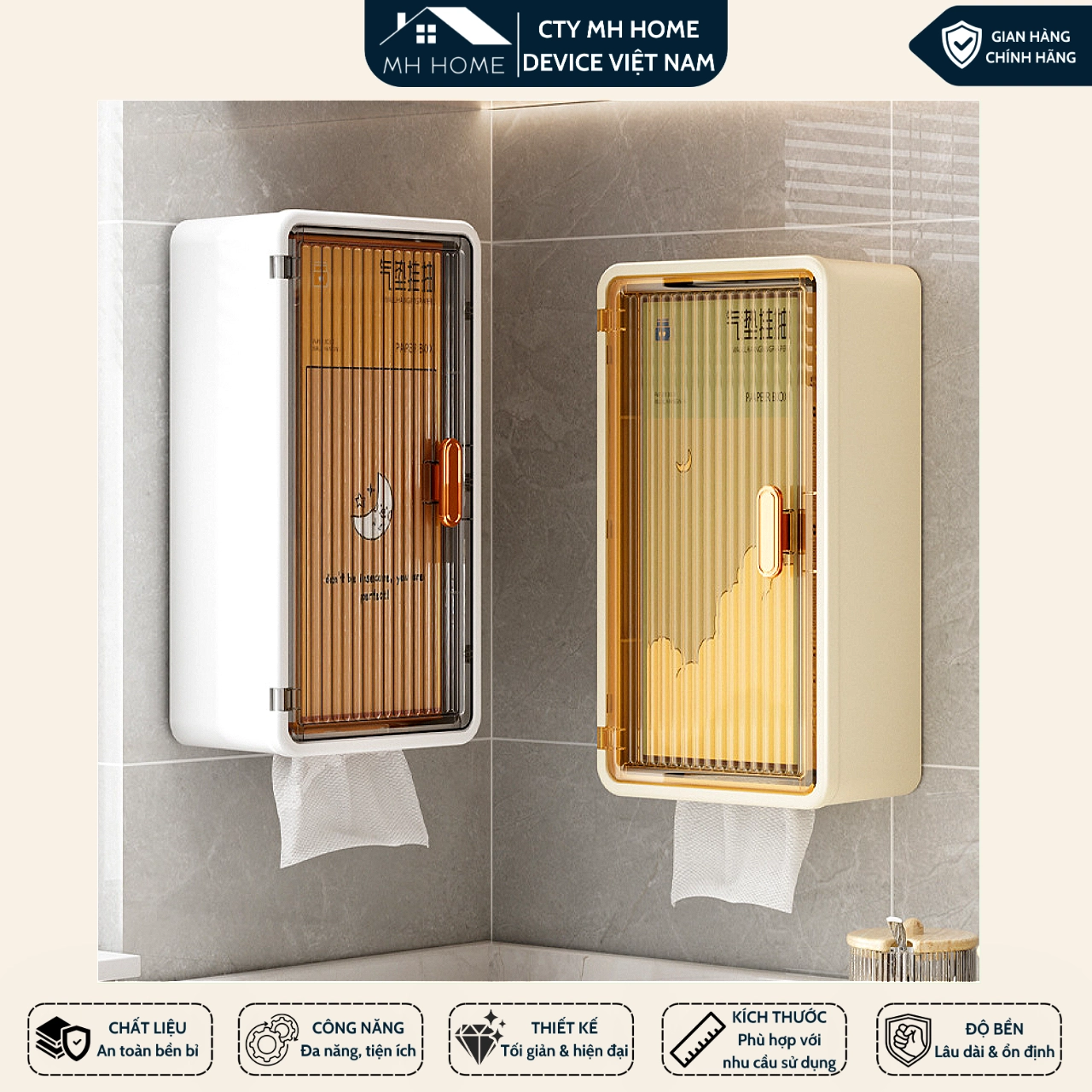 Tủ Đa Năng Treo Tường Màu Trắng Chống Nước - Tủ Đựng Mỹ Phẩm Khăn Giấy Đồ Dùng Cá Nhân MH Home